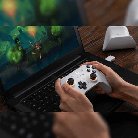 จอยเกมไร้สาย 8BITDO (80ND) ULTIMATE 2 BLUETOOTH & 2.4G สีขาว_7